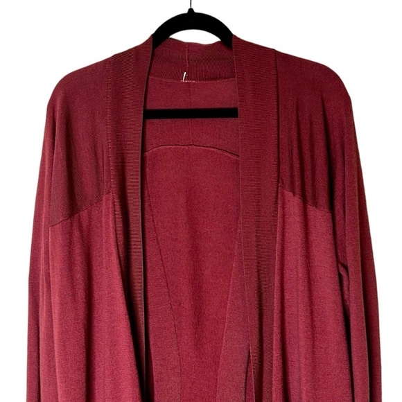 Lululemon Blissful Zen Sweater-So Merlot- Merino Wool Open Cardigan- Size 8 - Picture 7 of 12